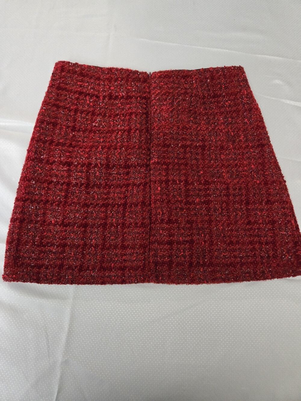 Women’s Red Tweed Mini Skort, Gossip Girl, Clueless Size M Regular